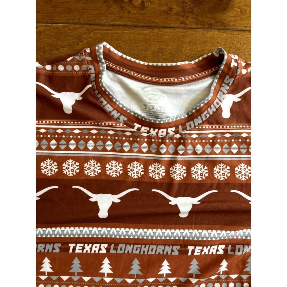 Concepts Sport Texas Longhorns Mens Sz M Burnt Orange Fair Isle Sleepwear Top - Picture 3 of 9